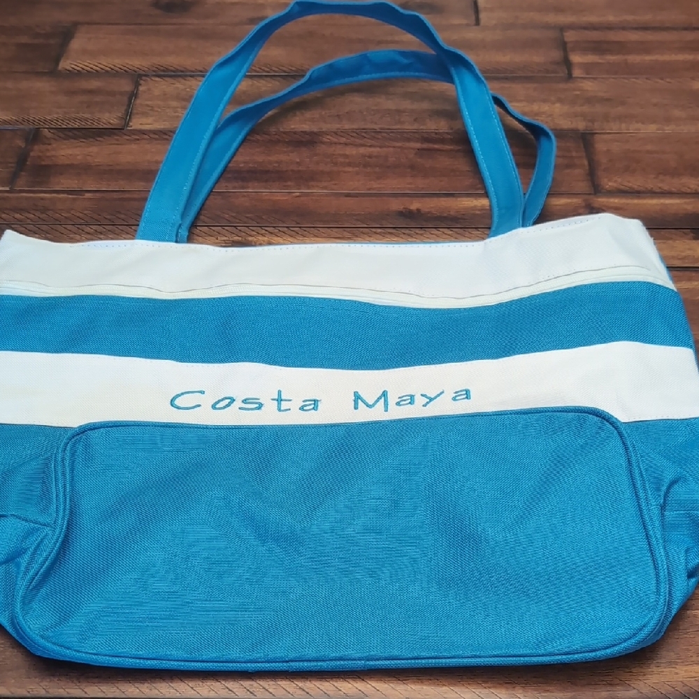 Blue and White Tote Bag